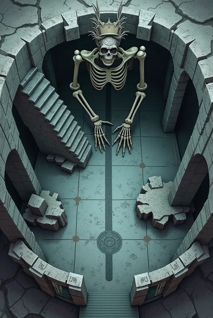 skeleton scraping to his tomb