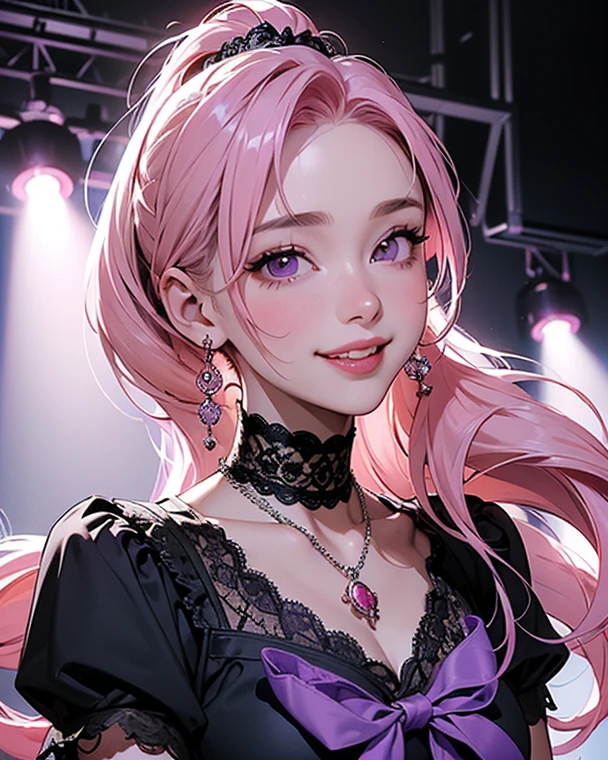 young woman, short shoulder-length pink hair, wide forehead, porcelain skin, pink eyebrows, big emerald green eyes, buttoned nose, full lips, heart-shaped face, slender body, small breasts, red tank top, Sakura Haruno , realistic, realism, details, 3d, well detailed