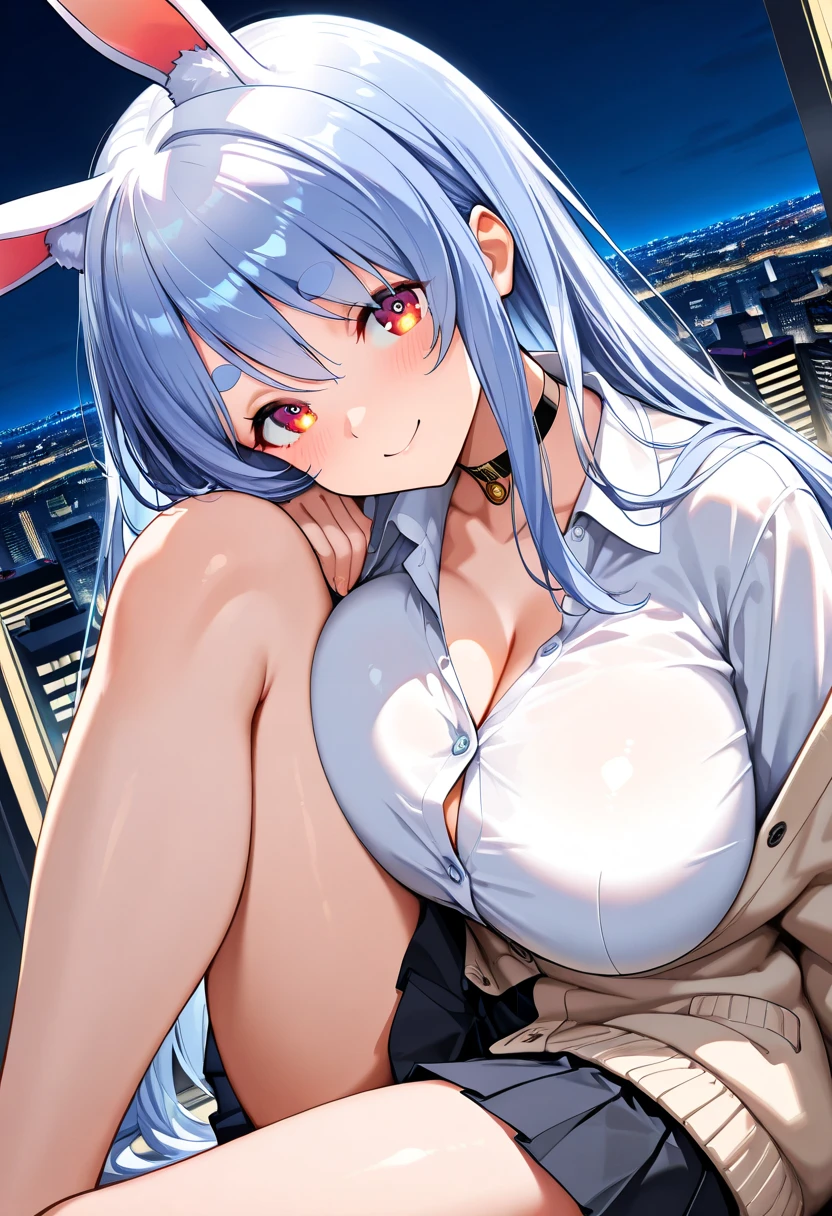 ​masterpiece, top-quality, The ultra -The high-definition, Top resolution, ighly detailed, semi long hair、Braided hair、pretty skin、fullnude、Colossal tits、Slimed、Rabbit ears、Long rabbit ears、thick eyebrow、Thick eyebrows、very thick eyebrows、Bedroom、inside in room、sexy  pose、pubick hair、red blush、A look of shame