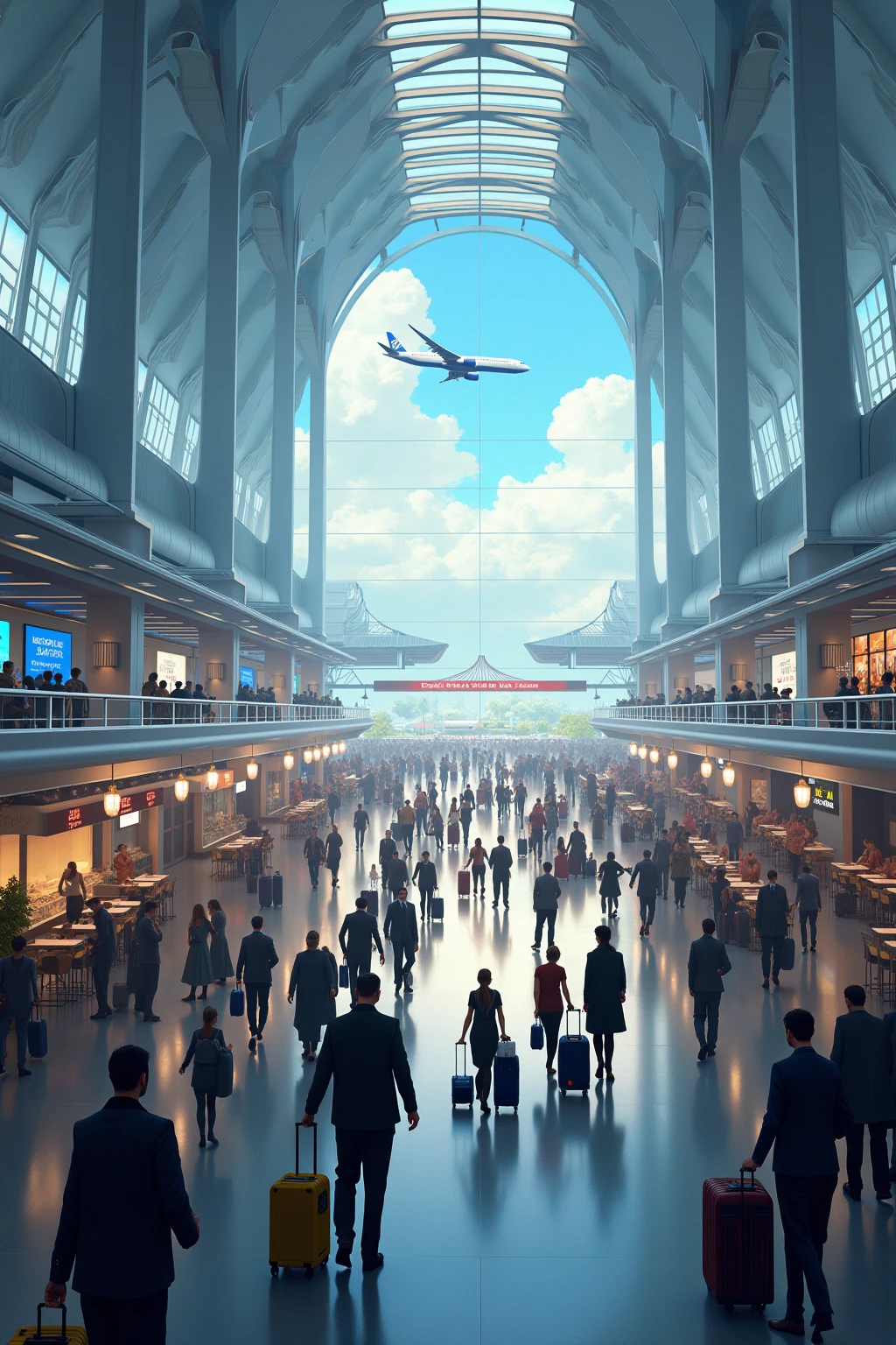 Generate a few photos of the airport