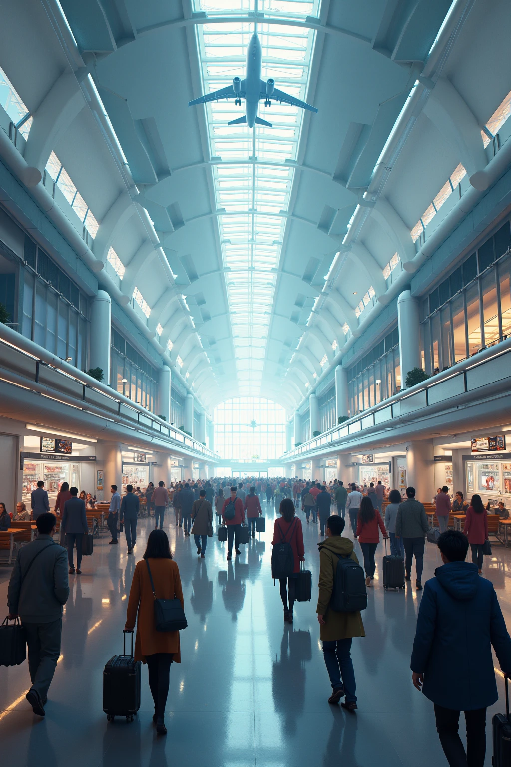 Generate a few photos of the airport