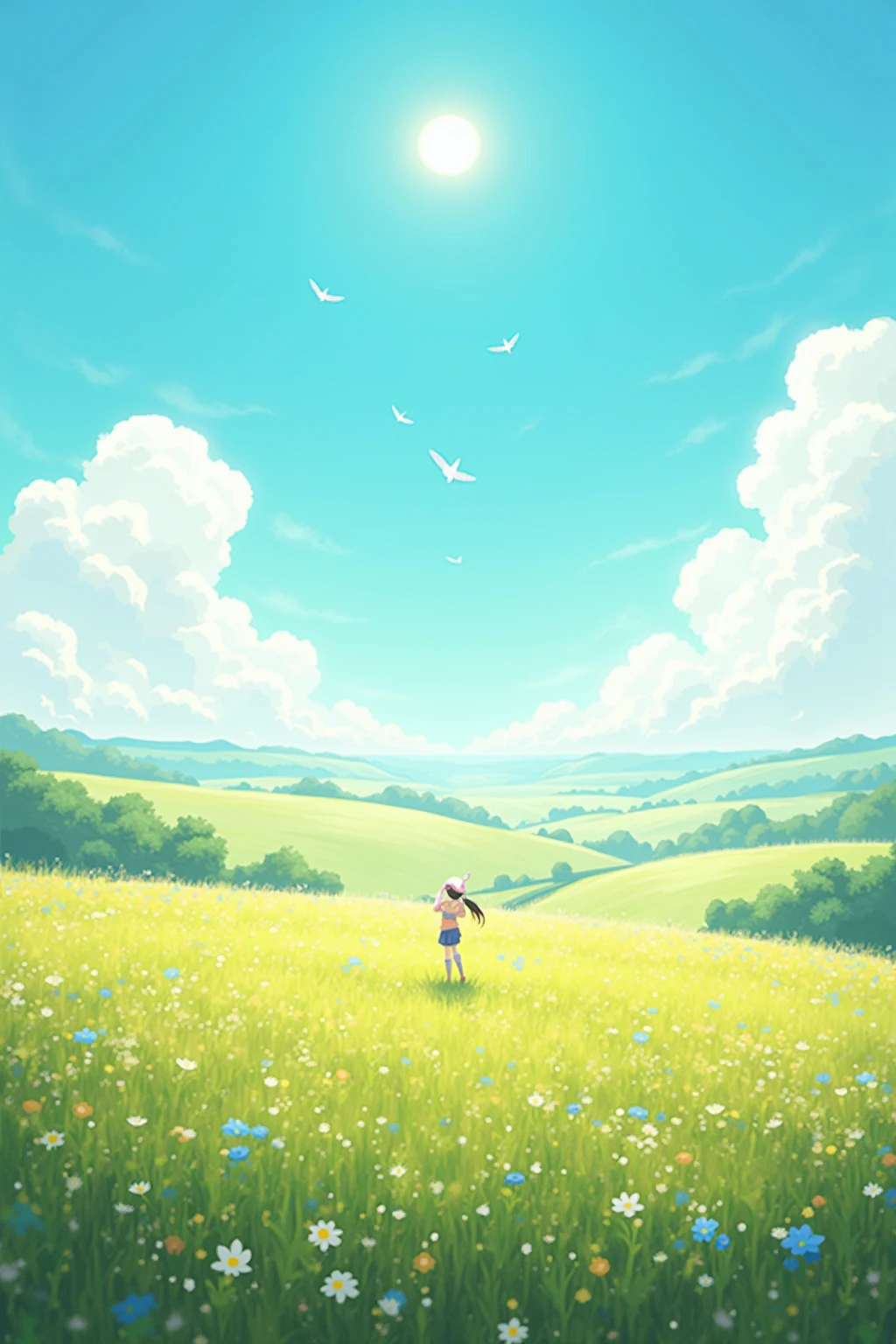 Generate a few pictures of a sunny day