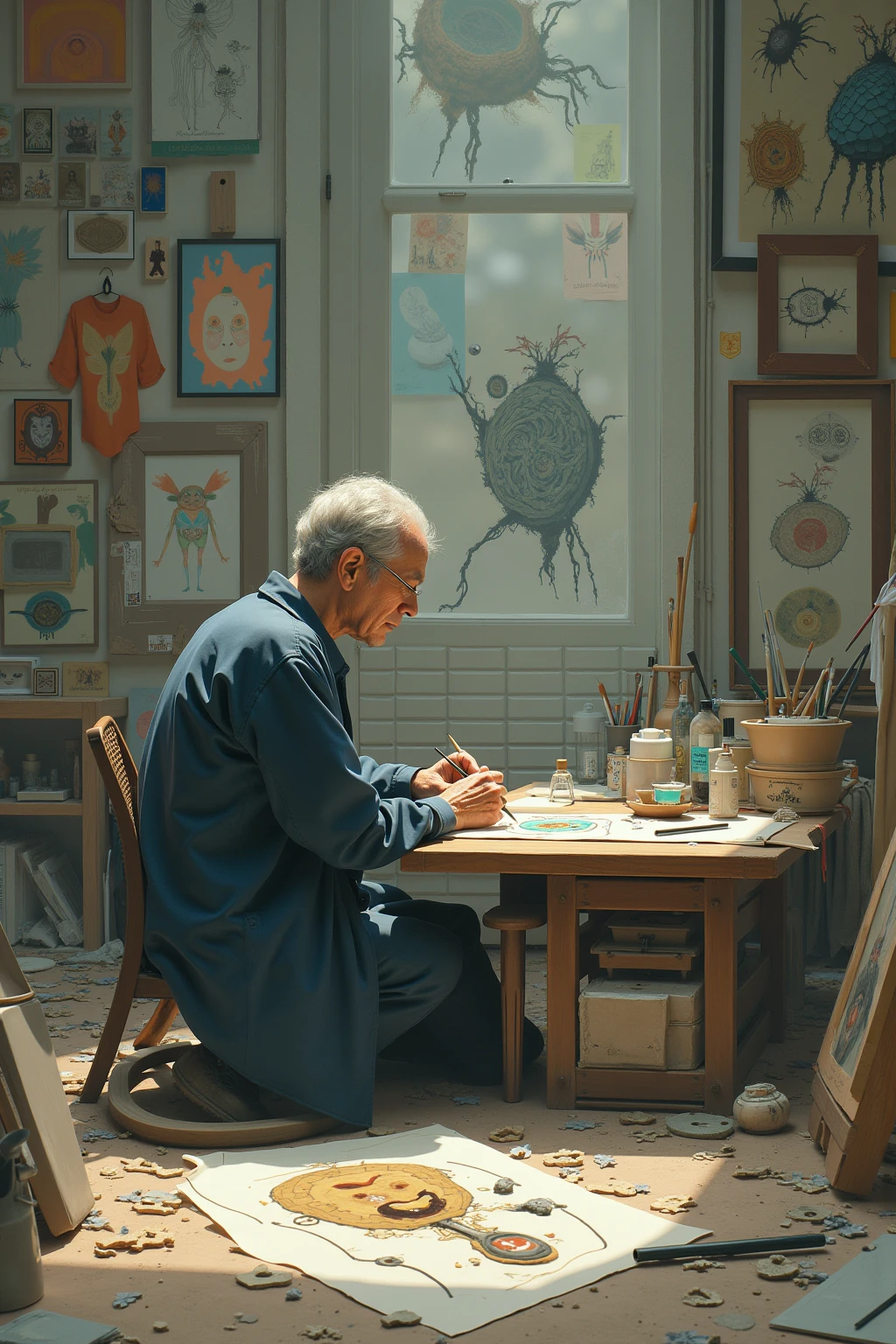 to generate a few pictures of Amano's work，Request a documentary style