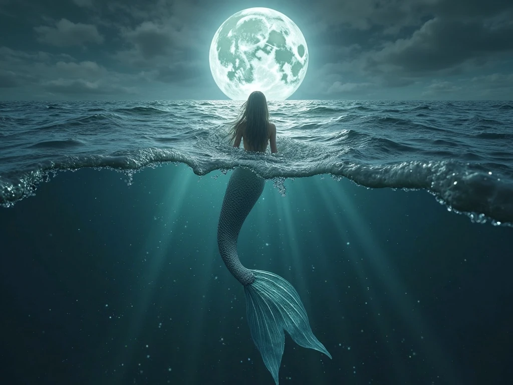 One full moon night the beautiful mermaid came out from her phodrang in the form of fish as usual for her poor lengo , although he was sick he use to wait for her arrival sitting on a rough stone , they never knew that full moon night would be turn into immersible until his beautiful mermaid caught into a hook of the fisher man on her way.