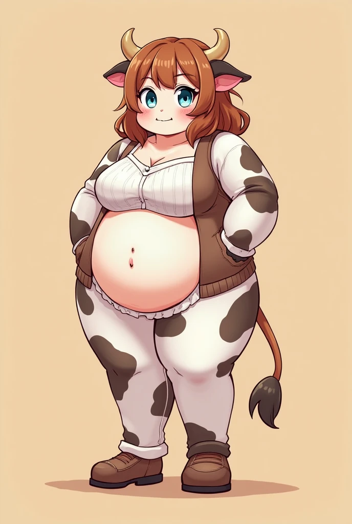 ((furry)) ((cow girl)) (best quality, 4k, 8k, highres, masterpiece:1.2), ultra-detailed, (realistic, photorealistic, photo-realistic:1.37), best quality, masterpiece, highres (cute mini bikini, the backlight makes your body silhouette stand out.), background outdoors, Raw photo, Best Quality, master piece, high resolution, detailed, (Photorealsitic:1.4), Well-defined contours, beautiful young cow girl, Beautiful perfect face, (gently smiling:1.2), perfect bodies, perfect arms, Perfect fingers, perfect leg, perfect hair, pores, Realistic skin texture, full body Shot, from below view, full body portrait, curvaceous, cow ears, tail, cow horns, furry cow girl, thick, large breasts, fur, cow print micro bikini, 2 piece mini bikini, mini string bikini, bikini too small, pudgy tummy, Mini-bikini, Tight Bikini, bikini thong, thong