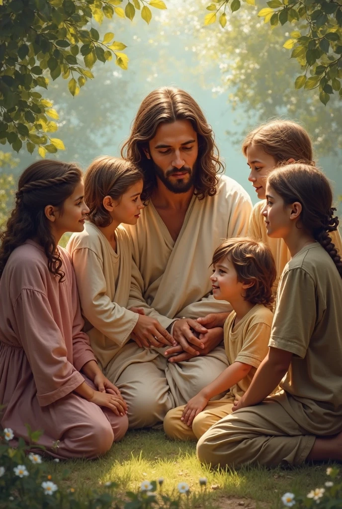 Jesus and children playing