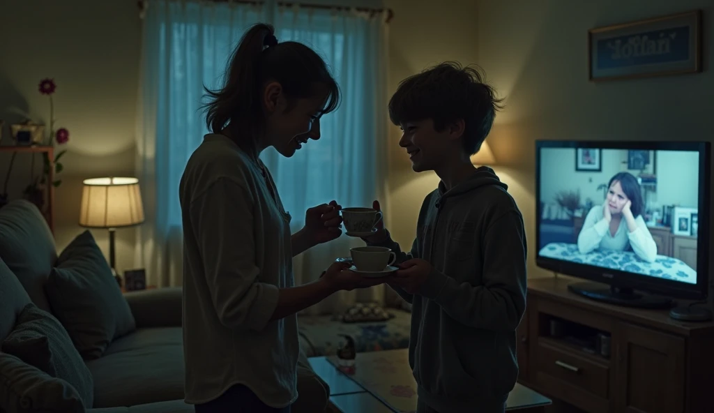 Believe me, teenagers changing light bulbs at home with their parents