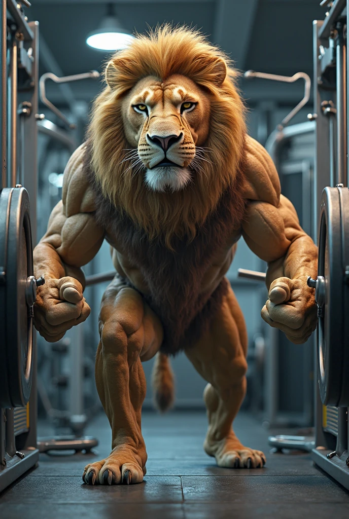 Lion in body building 