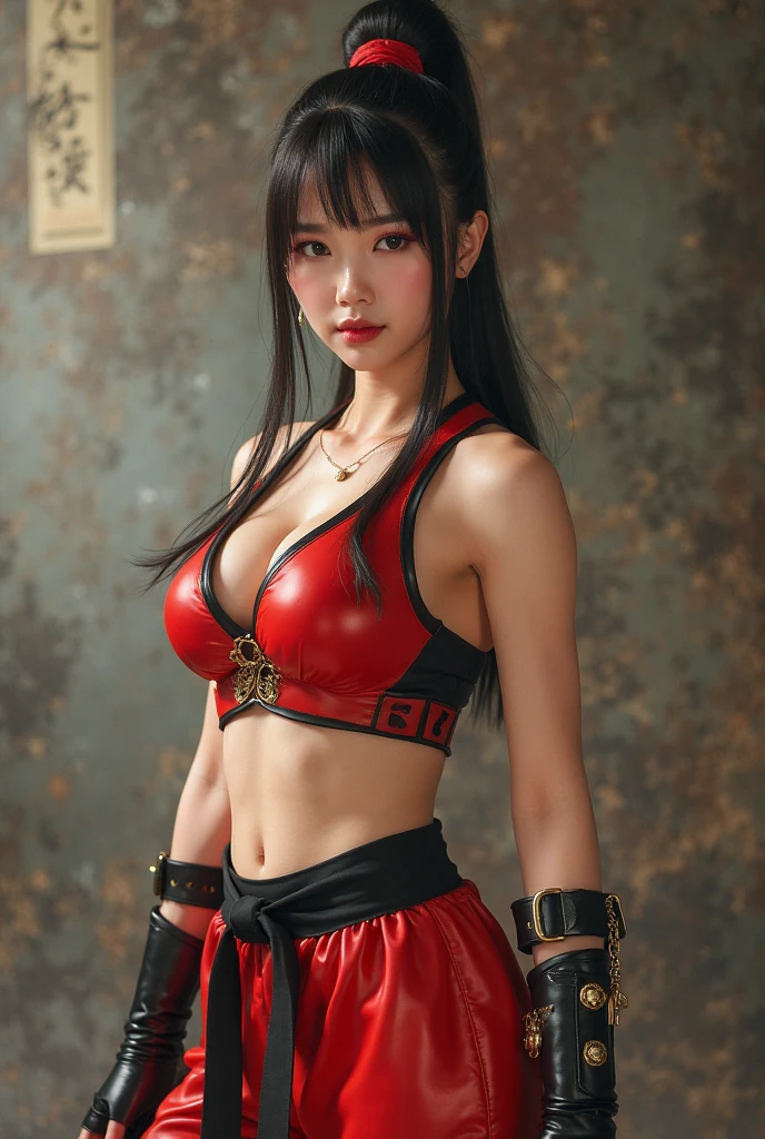 8k, masterpiece, RAW photo, best quality, photorealistic, extremely detailed CG unity 8k wallpaper, Depth of field, Cinematic Light, Lens Flare, Ray tracing, (extremely beautiful face, beautiful lips, beautiful eyes), intricate detail face, ((ultra detailed skin)), (((1girl:1.9)), ((alone:1.9))), ((seductively standing pose)), (fantasy art:1.2, beautiful and aesthetic:1.2), deep shadow, (sharp focus), [((Raiana-Elizabeth-Dilla:1.9))], pretty girl, (very slim slender fit-muscled body:1.9), ((beautiful legs:1.4)), (big smile:1), (sexy ((see-through)) ((ultra-short ((red:1.4)) punk-style clothes))), (seen at a glance without panty:1.4),((ultra-short miniskirt:1.4)),((ripped jeans miniskirt:1.4)),((graffiti art:1.6),(modern night life:1.9)), earrings, bracelets, necklace, red pendant, clear eyes, (pale skin), (face forward), ((whole-body-view)), ((full-body:1.8, cinematic shot)), soft lighting, (long black hairs), (looking at viewer:1.8), cleavage breasts, (large breasts:1.4), highly detailed, ultra realistic, extremely detailed and realistic ((red:1.5)) clothes.