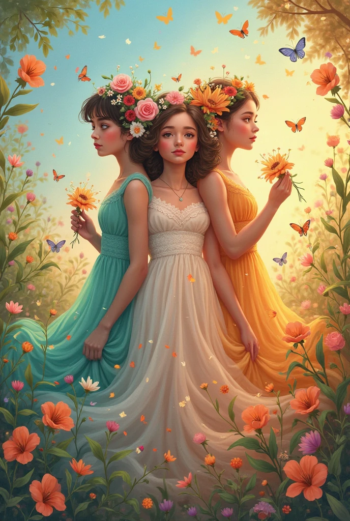 A beautiful garden at dusk with blooming flowers, graceful trees, and a colorful sunset. The girl is walking through the garden, enjoying the tranquility and beauty. She has long flowing hair and is wearing a flowing dress that matches the colors of the flowers. The lighting is soft and warm, creating a peaceful and dreamy atmosphere. The artwork is a high-resolution digital painting with vibrant colors and detailed brushstrokes. The focus is on capturing the intricate details of each flower petal and leaf. The style of the artwork is a mix of impressionism and fantasy, with a touch of whimsy. The color palette is dominated by soft pastel tones, with pops of vibrant hues in the flowers. The overall mood of the painting is serene and ethereal, inviting the viewer into a world of beauty and tranquility. (best quality, 4k, ultra-detailed), portraits, landscape, pastel colors, soft lighting.