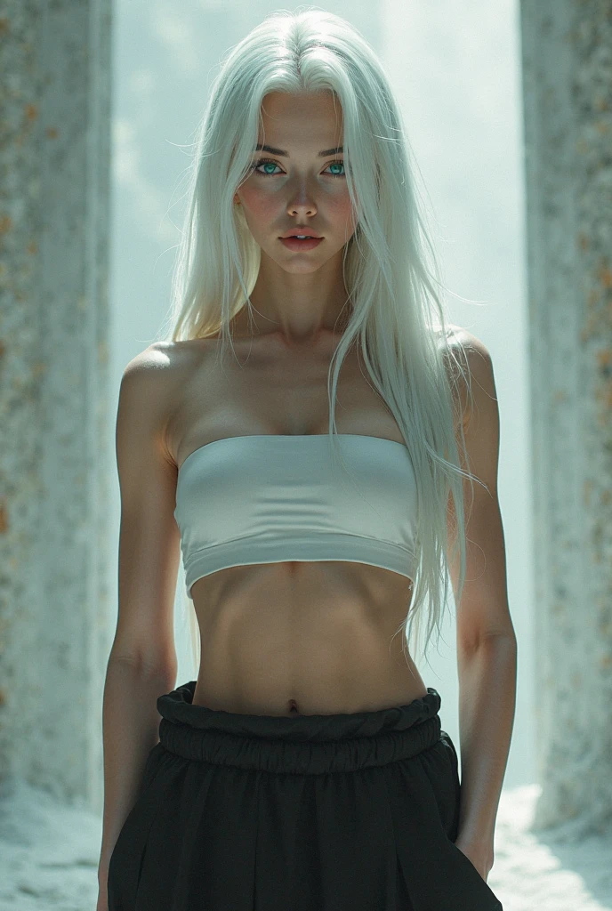 20 year old tennis player masturbating with a translucent glass dildo, ((very small head:1.3)), ((very long body:1.2)), (((translucent glass dildo inserted into the vagina))), ((glass dildo inserted into the vagina)), ((legs spread open)), (very white skin), (pale skin), (White hair), (soaked body), ((drenched in sweat)), ((shinny body)), (longye hair), waist length hair, pretty long hair), (short bangs), (One arm behind the head) slender figure, ((Scrawny)), anorexia,, (Looks like an 18 year old woman), top Model, (micro breasts), ((toned body:0.1)), Posed and photographed, ((looking at the camera)), (((focus without vagina))), pose legal, graffiti art background, provocative, sexually , intense contrast, intense sunlight on the body, ((warm light))