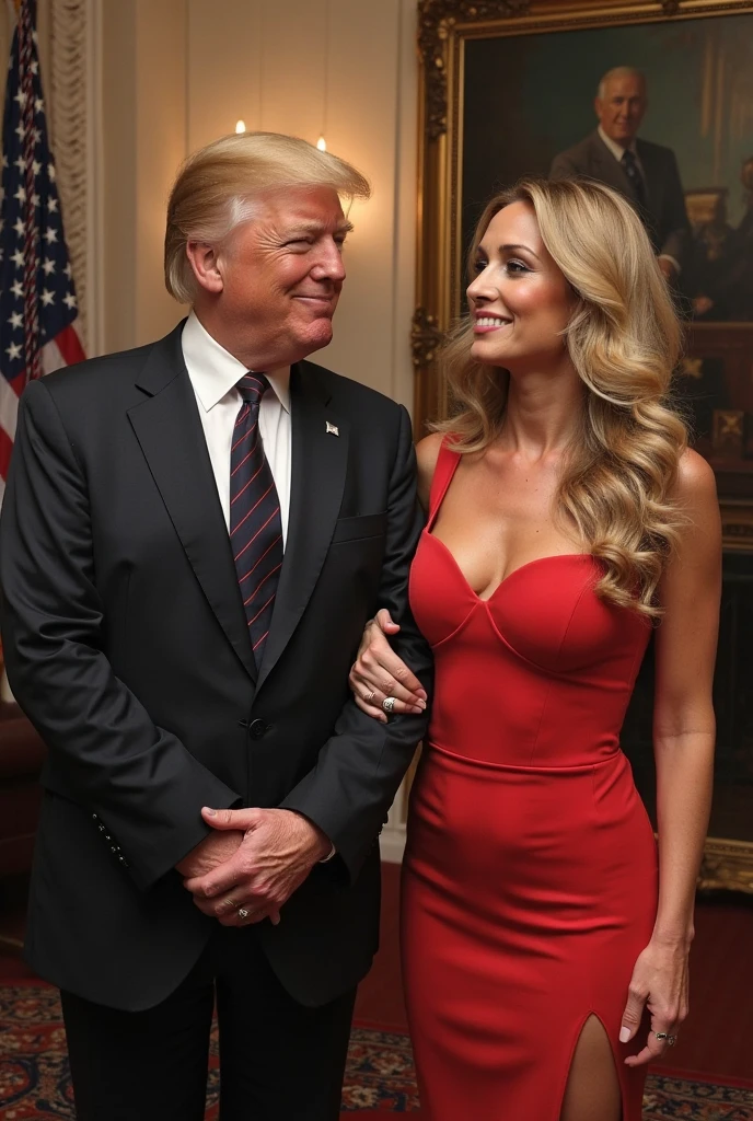 Trump sensualizing playing with his tits