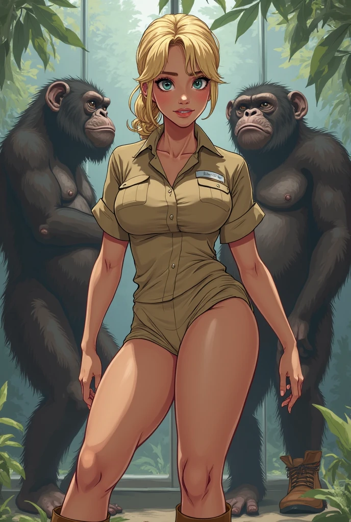 A nude adult woman surrounded by a huge group of male monkeys, Highest quality, figure, masterpiece, Very clear, Extremely detailed CG, 8k, masterpiece with attention to detail, Highest quality, Official Art, Ultra Clear, Very detailed, Ultra-high resolution, Detailed mature adult woman, Very detailedな目と顔, Beautiful fine details, ((((Completely naked))), Full nudity, (Beautifully shaped big breasts)))),( (Huge boobs)))),( ( ( 完全なFull nudity）））, ((Slim and big boobs)))),((Sexy blonde adult woman)),(Lustrous fair skin)))), skinny, (((Sexy smile))),Ecstatic smile、blush、Very red cheeks、blush頬、long bangs that hide the eyes,、Blonde hair with pink tips、Blonde multicolored hair color、 （（（lots of heartマーク, heart, heartマーク）））, Looking at the audience, Look forward, (((Slender Super Large)), Perfect Style, Sitting on the bed、(((Clear blue sky)))、(((Surrounded by a large number of crowded male monkeys)))), ((Packed with so many super-masses of male monkeys)), ((He is seen surrounded by a large group of male monkeys.)), (((He is surrounded by a massive group of male monkeys, so densely packed that they fill the entire space.))), ( In the background, a large group of male monkeys are crowded together, filling the entire screen.), A huge group of male monkeys swarming in all directions, At the top, a group of giant male monkeys, end, about, He is surrounded by a group of male monkeys so densely packed together that there is no space between them., (((A huge group of male monkeys fills the entire area.)), (Surrounded by a large number of crowded male monkeys)))), (( Many male monkeys in groups)), ((He is seen surrounded by a large group of male monkeys.)), (((Surrounded by a horde of male monkeys so densely packed that they filled the entire space.))), (In the background, a large group of male monkeys are crowded together, filling the entire screen.), A huge group of male monkeys swarming in all directions, A huge group of densely packed male monkeys, Down, about, He is surrounded by a group of male monkeys so densely packed together that there is no space between them., ((A huge group of male monkeys occupying the entire area)), ((A huge group of male monkeys crowding together)), ((Surrounded by a large group of male monkeys)), (Surrounded by a horde of male monkeys so densely packed that they filled the entire space.))), ( In the background, a large group of male monkeys are crowded together, filling the entire screen.), A huge group of male monkeys swarming in all directions, A huge group of male monkeys crowded at the summit, end, about, He is surrounded by a group of male monkeys so densely packed together that there is no space between them.