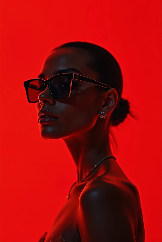 1980*1080 fashion Background image with a sunglass female model and also color matching to a orange logo