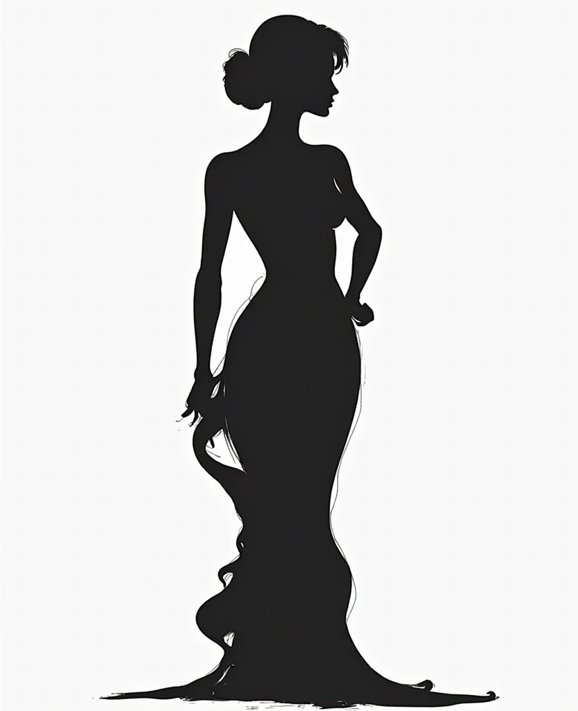 black female body vector on white background