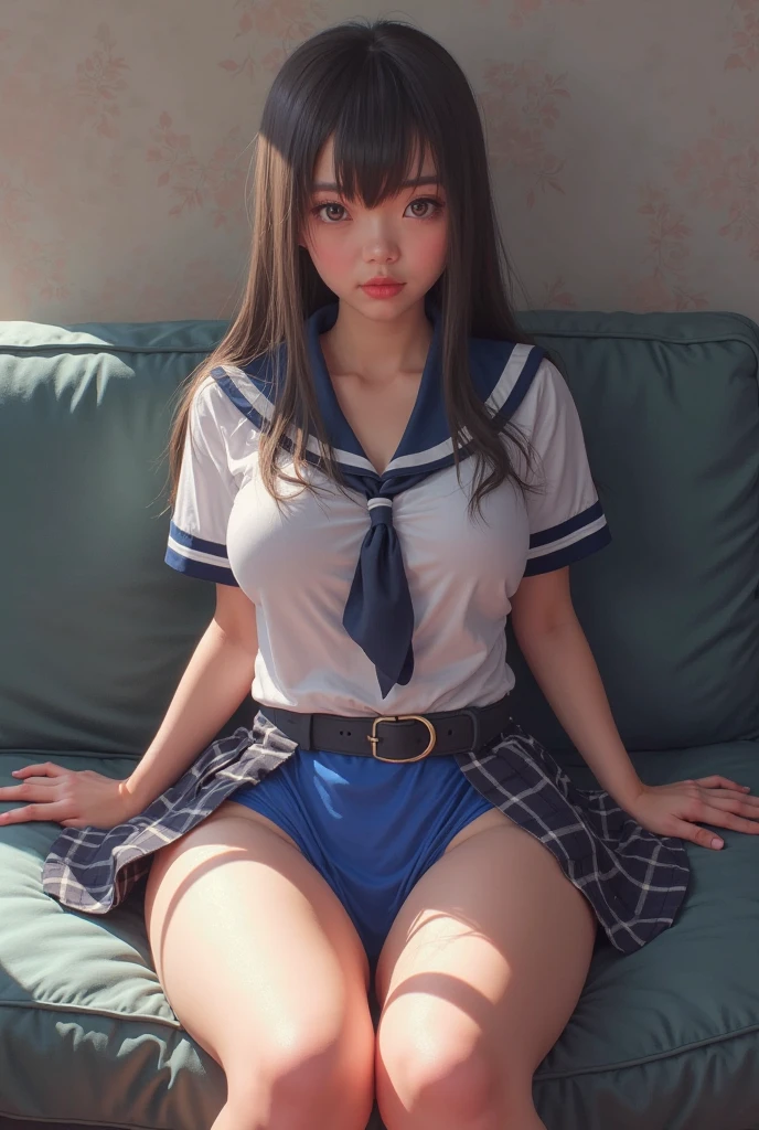2 Japanese school girls, Sailor suit,(cum in pussy), doggy, (NSFW:1.3)