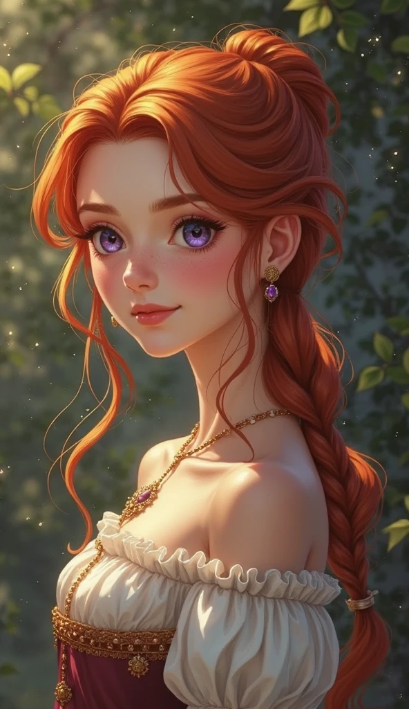 a girl with beautiful detailed eyes, beautiful detailed lips, extremely detailed face and features, long eyelashes, red hair, blue eyes, freckles, wearing a detailed ornate kimono, smiling, masterpiece, (best quality,4k,8k,highres,ultra-detailed:1.2), hyper realistic, (photorealistic:1.37), cinematic lighting, vibrant colors, soft focus, intricate details, delicate and elegant