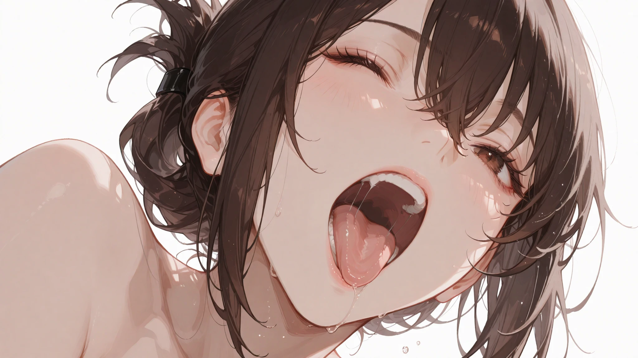 (((NSFW:1.3))), (((Top quality masterpiece high resolution perfect human body:1.3 8 heads:1.6))), Masturbating:2.4、(((On the white sheets:1.9. Lie on your back:1.3. Face turned to the side:1.3. Having a penis inserted:2.4. Sex:1.9 Giving a blowjob:1.9 Troubled Face:1.3. Gang Rape:1.9))), (((Dark Room:1.3. Apartment Room::1.3. Night:1.3)))、(((Brown Hair:1.3. Wavy Hair:1.3. Bob Cut Hair:1.6. Round Eyes Beauty:1.3. Shapely breasts, brown eyes, side-swept bangs:1.6 naked:1.3. My cheeks are red:1.3 Sweat:1.3)))、(((Sweat:1.3、naked:1.9、NSFW:1.9. High humidity:1.6 1 female:1.3 Sweat:1.9. Breath:1.3. Wrinkles on the brow:1.3))),, (((It feels good and cums:1.3 Screaming with eyes closed:1.3 Cute:1.3)))