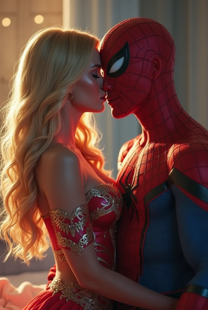 Spiderman kissing the donato