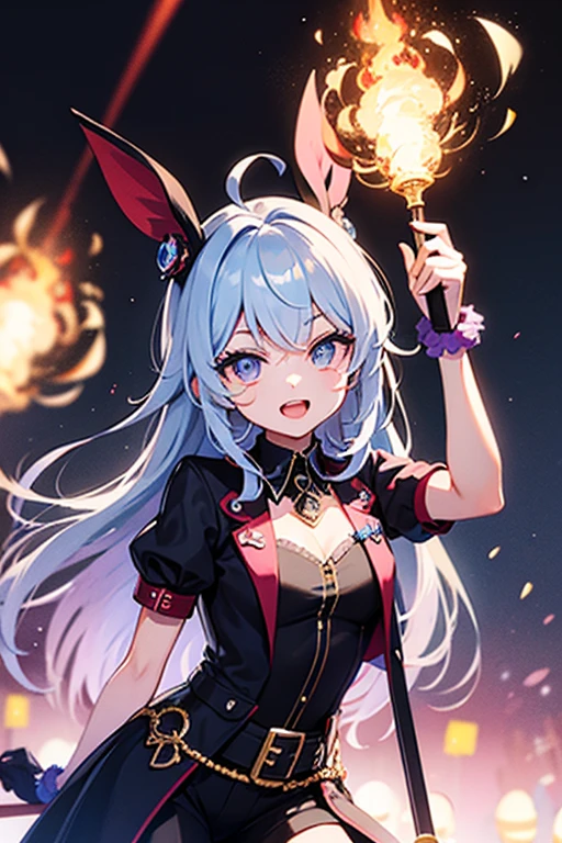 Magical girl，The main color of the screen is red，The girl was armed with a spear，There is a magic array in the background，The girl has red twin tails，The spear should stand out in the picture，The picture should have a lot of red lotus elements