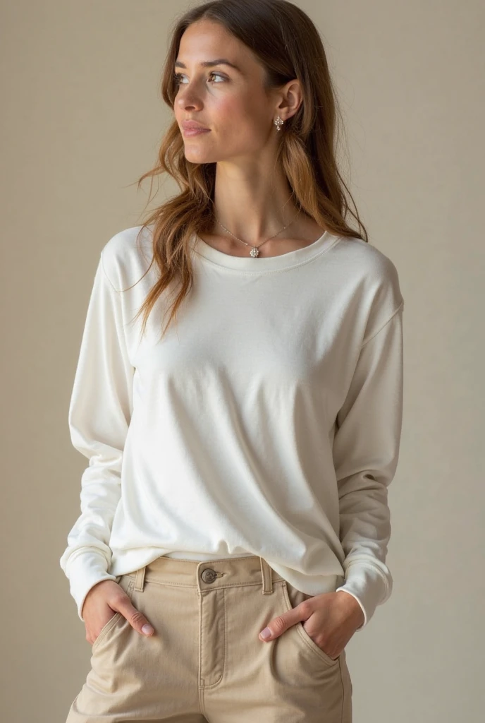 a woman wearing a white sweatshirt and shorts with a baseball cap, vestindo moletom, light cinza, designed for a cozy aesthetic!, cinza sweater, cinza, solid gray, moleton branco, Roupa casual, Roupas detalhadas, superdimensionado, wearing a cinza sweatshirt, Moletom cinza, moda casual, Manga compridas, Manga comprida, Julia Colina, light cinza