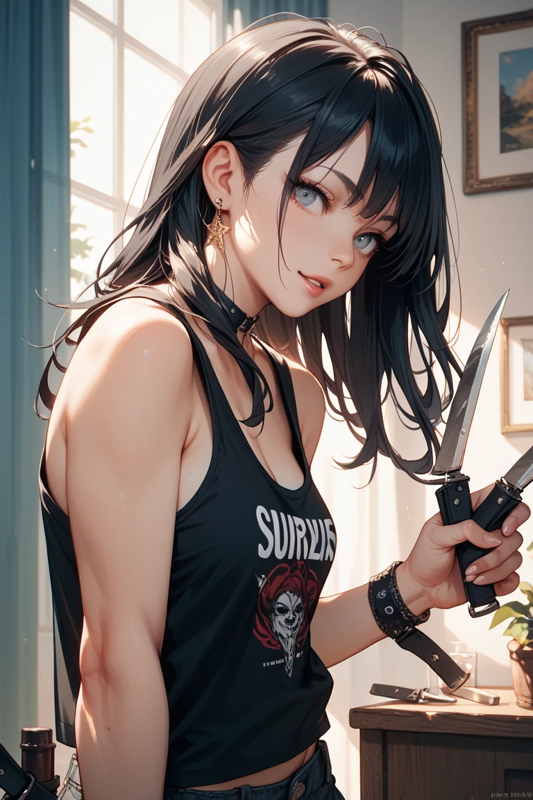 a drawing of a woman with blood on her face and a bloody collar, charlie bowater art style, arte do personagem charlie bowater, lois van rossdraws, Ross Empates 1. 0, female vampire, Carmilla Vampira, artgerm e rossdraws, style of charlie bowater, Vampire girl, Ross ties 2. 0, Retrato por RossDraws, vampire portraitJennifer Connelly , , white bra, green vest, sleeveless, へそ, blue jeans, Brown boots, gloves fingerless, short gloves, slightly-smile, shorth hair, wavy hair, parted bangs, anime color eyes,  under the right eye, old american west, funfo White Belt, best qualityer, Obra de arte Jennifer ConnellyJennifer Connelly , , white bra, green vest, sleeveless, へそ, blue jeans, Brown boots, gloves fingerless, short gloves, slightly-smile, shorth hair, wavy hair, parted bangs, blue colored eyes, verruga under the right eye, old american west, sunny desert background, waist belt, best qualityerr, Obra de arte Jennifer Connelly