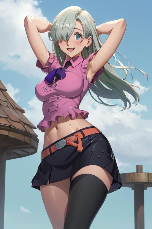 (\Elizabeth lionesi:1.5)/,(\nanatsu no taizai:1.5)/,(Perfect image:1.5),(high quality image:1.5),(facing the viewer),(wearing),+,(\dressed as a maid, and maid's clothes and super revealing on the back, I lowered the short skirt a lot, showing the legs, and a little of the panties, and the part of the apron at the back of the skirt is very low, showing the delicious buttocks, and on the top of the maid uniform it looks like a very short and sexual bra, and she has a big ass and super big breasts, she is super busty and has really big buttocks)/