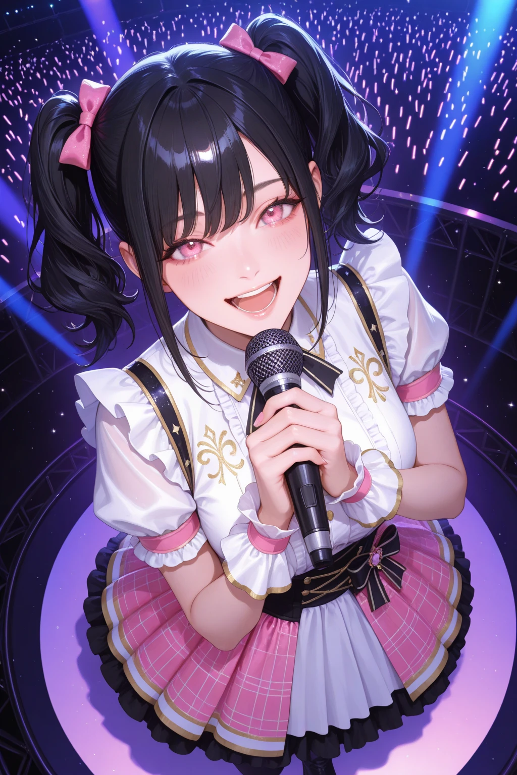 Masturbation, pussy juice, idol, In front of the audience, hand in panties, ファンサービス, touch