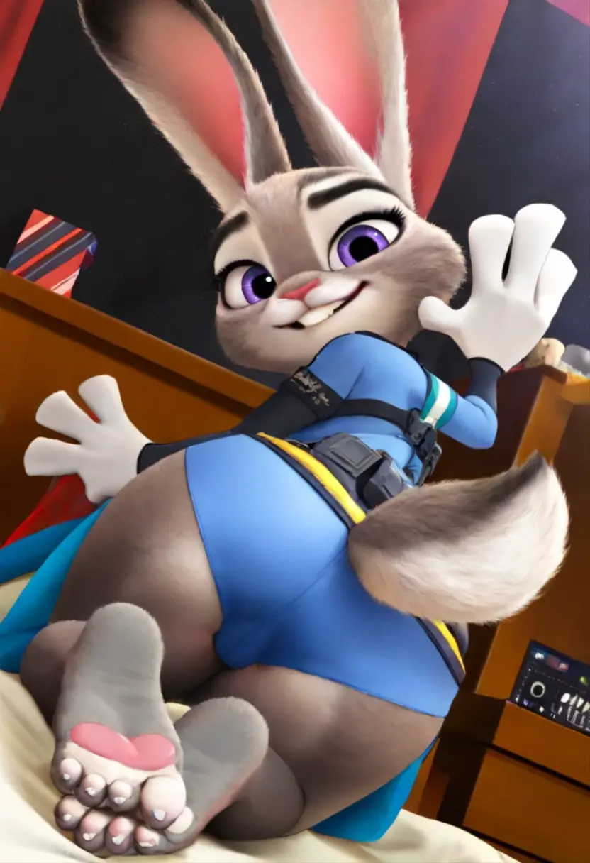 NSFW, Masterpiece 1.4 Top Image Wallpaper 4K Breed Furry Rabbit Loli Judy Hopps  Zootopia Rendering In A Police Station Ultra Detailed Shadows Showing Her Ultra Realistic gaping ass full of cum, detailed bunny tail.