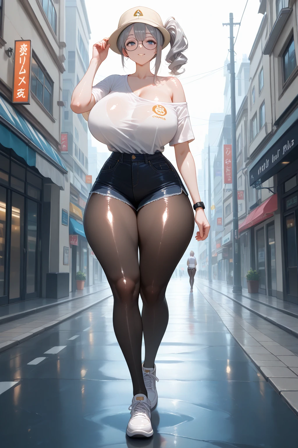 (You must follow these instructions:2),masterpiece, Highest quality, Very detailed,(The girl walking in front of me is wearing soft trousers, and the unevenness of the sports panties underneath is clearly visible, and this is depicted delicately and carefully.:2.3),(A petite, slightly chubby, black-haired girl seen from behind:1.7),(on the face of her trousers that is appearing smooth convexoconcave over the panty:2.2),(A short Japanese woman is walking alone with her back turned:1.7),(A petite woman with dark hair is seen walking down the street, wearing a casual outfit and showing her whole body.:2.2),(The crack of her ass in her very smelly pants doesn&#39;t dig in that much:2.5),(She is short and wears her pants tightly over her cute butt, but underneath the fabric you can clearly see the gap between her panties and her butt.:2.5),(The shape of the buttocks of the panties, which can be clearly seen through the pants:2.4),(Her panties, tucked between her tightly fitted trousers and her soft ass, were clearly visible through the thin fabric of her trousers.:2.6),(A  woman walking ahead of me was wearing pants, and the line between her panties and her buttocks was clearly visible through the fabric.:2.3),(Beautiful Japanese woman:1.5),(Girly look:1.4),(in her clothing massively ejaculated:2.7),(She has the innocence of a young girl.:1.6),(Back view of a woman walking down the street in Tokyo:1.6),(A composition in which she is seen from behind, some distance away, as she walks:1.6),(A slightly plump face:1.5),(A little small in height:1.3),(Slightly thick legs:1.2),(Slightly short legs:1.2),(She looks like a Japanese idol:1.5),(normal body structure:1.9),(In fact, this girl&#39;s crotch is soaking wet with love juice.:2.3),(elected mens near to her:2.5),(Discharge remains attached:1.9),(Portrait of a short, young woman:3.2),(Slimy smelly panties:3)