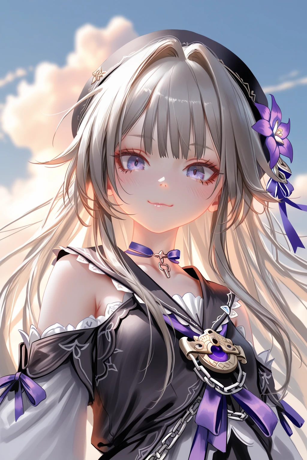 (extremely detailed CG, best qualityer:1.1), 1 girl, face perfect, shiny pupils, (beautiful finely detailed eyes:1.1), ((wolf ear)), (((Wolf tail))), looking at the landscape from the top of the mountain, Broad Hips, narrow waisted, beautiful smile, longskirt (badass clothing), boots with leather trim, elbow gloves, dynamic angle