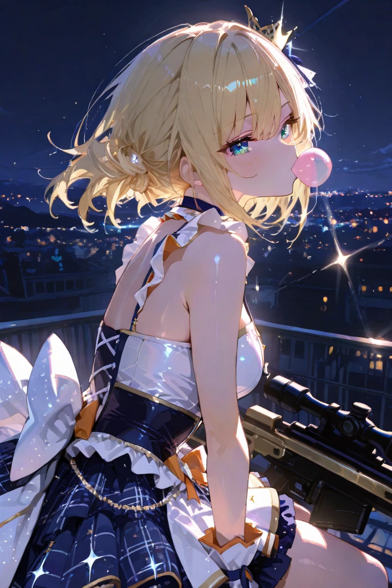 Perfect Anatomy, from the front, Cheerleader, High quality eyes, pretty girl, Peeking from below、Beautiful cityscape