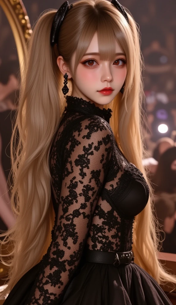 (Vision:1.5), (whole body:1.5), Her appearance is full of unique charm,On a melon-shaped face,Have a pair of eyes as deep as obsidian,Looks so radiant,The straight nose and the red lips complement each other,Exuding natural beauty,In the flowing long hair,A pair of slender ears are faintly revealed,It adds a bit of sweetness