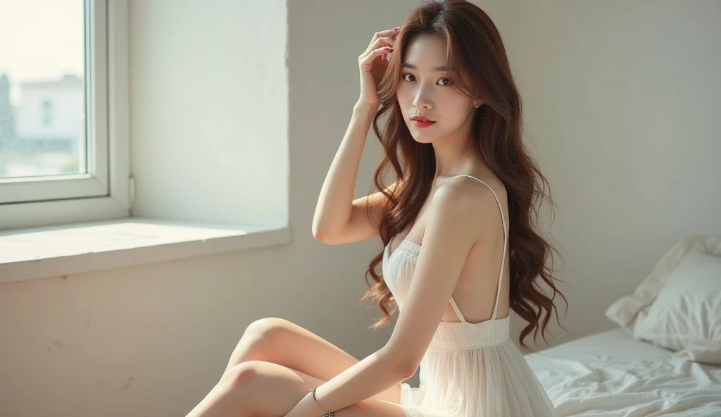 nikon RAW photo,8 k,Fujifilm XT3,photorealistic,realistic, solo, photorealistic, best quality, ultra high res, (skin spots:0.1) sexy expression, stan, totally naked, masterpiece, best quality, extremely detailed face, perfect lighting, solo,1girl, sexy sight best quality, ultra high res, photorealistic, ultra detailed, masterpiece, best quality, iu1, tiny butt, lee ji-eun, visible