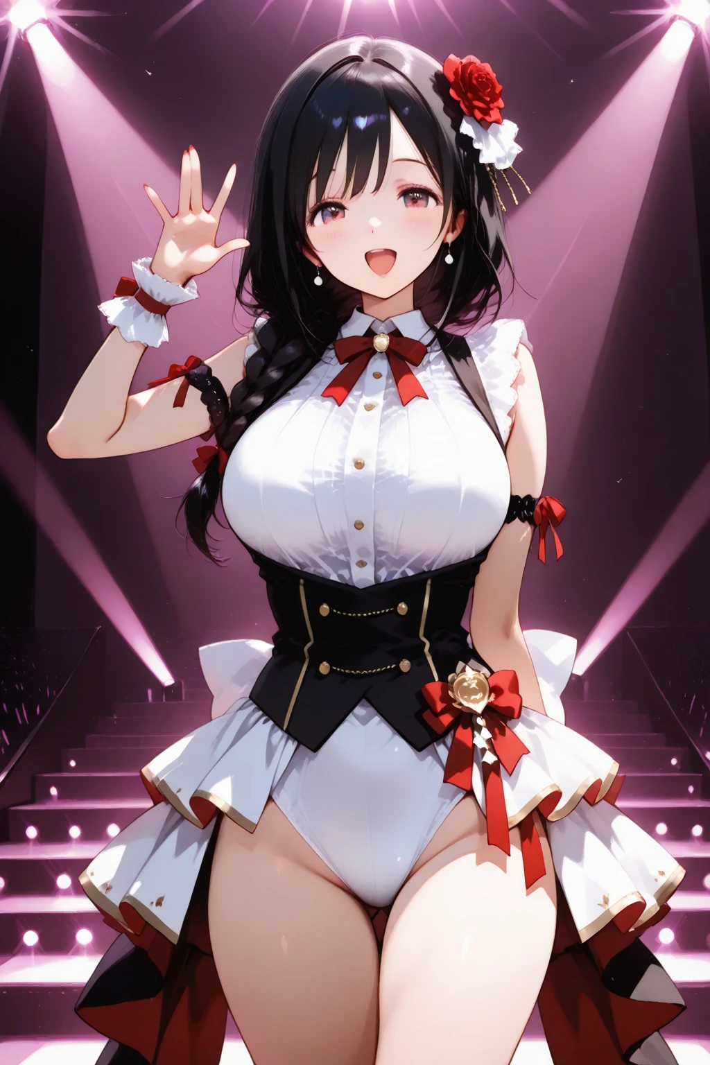 taihoumuse, microphone, concert, standing,smile, light blush