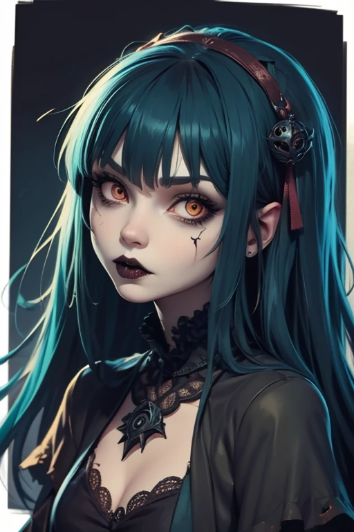 Green eyes, black eyeshadow
