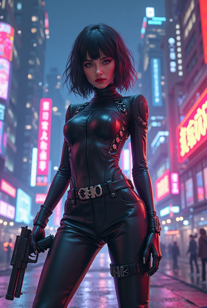 matrix trinity,kung fu,(masterpiece, Best Quality, High resolution, 32K HDR)), (Perfect portrait of trinity00:1.15), (black body suit:1.1, realistic Trinity sunglasses:1.1), Ultra detailed eyes, hyper derailed face, Detailed mouth, Detailed skin texture, (Atmospheric lighting), Shot with Aricum LT camera, (realistic driving the bike:1.2, on the highway:1.1, Huge breasts:1.15),