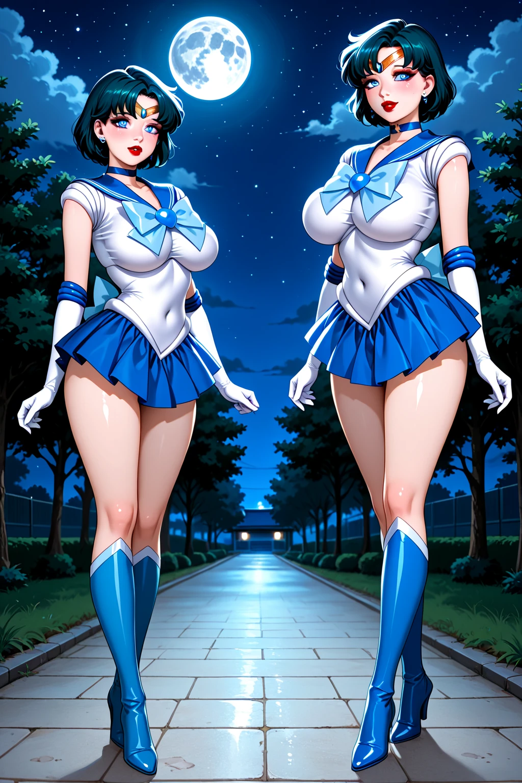 Sailor Mercury、Sailor Mercury Costume、Embarrassing、Nice ass、Perfect Ass、turn around、Sweaty、Sweat、Sweat、Sweaty、 Thigh 1:5、Cum on crotch、