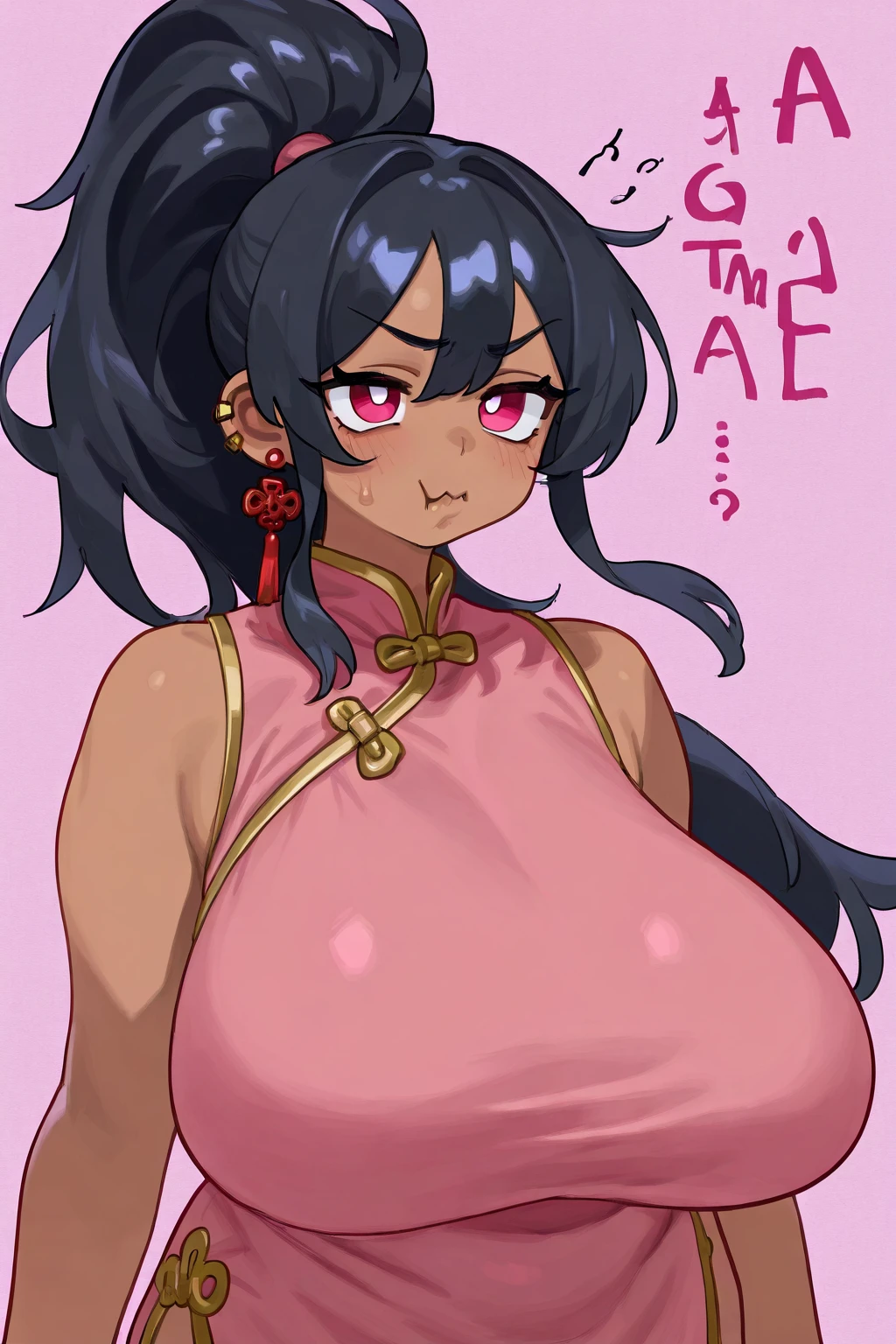 1girl, ishtar \(fate\), fate \(series\) \\\\\ masterpiece, best quality, very aesthetic, absurdres, newest \\\\\\ slim body,///// ,by nyantcha,cutesexyrobutts , by khyle,,////// beautiful face, sexy, red eyes, big tits, nude,naked, rating:nsfw, hands crossed on chest, blush
