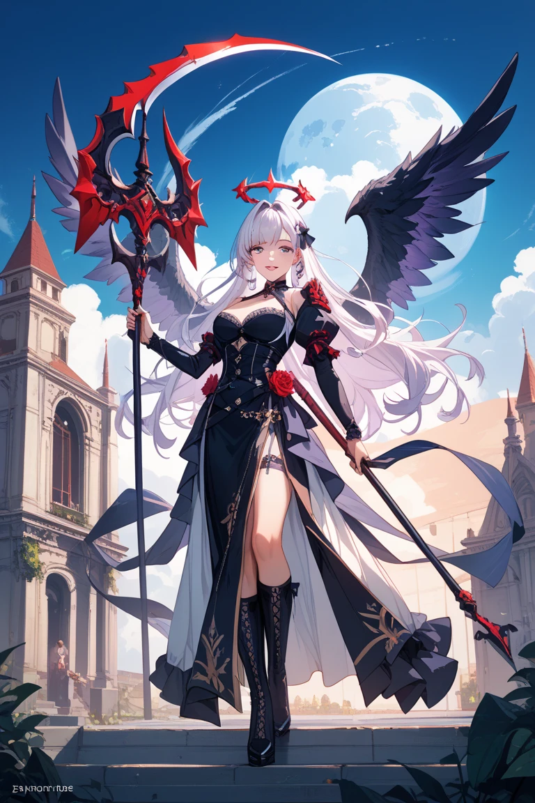 (masutepiece, Best Quality: 1.2), Girl with phoenix wings standing in a ring of fire, with glowing red eyes, phoenix, The lotus flowers, Red gold Pink, Sunrise girl from mountain on background, spreading her wings, wearing a coat of white feathers,,,,,, Wings full of the back, Radiant Hello, long hair flowing, Mechanical wings dancing delicately at the waist, Medium Figure, Sunken navel, curtains of white feathers on the pelvis move slightly,,,,,, Mini wings scattered on the body, multiple wings with a yellow sheen,,,,, Soft yellow fire between the wings.((16 K,Ultra Definition、The highest masterpiece,Best Quality)), maxiskit, dress conservatively 1 girl, 独奏, Full body, wide shoot, Graceful standing, holding sword down, White hair, Long hair, valkyrie, armor, Angel, White bra, side bun, from the front side, extra size body, Night, mont, look at viewr（（Super best quality））， （（A very masterpiece））， （（super detailing：1.4））， （（hyper realistic lifelike 3d））， Dragon Warrior Girl， Mechanical body， Dynamic action poses in battle scenes Very complex and heavy fighter mechanical weapons， Off-the-shoulder fashion that blends dense and complex steampunk with dense gothic lolita， Complex steampunk headgear， Very thin long mechanical boots above the knee， Fluttering lace flared mini skirt， beautiful small breasts directed upwards，Somewhat long, Vertical curly silver hair fluttering in the wind，Countless shining large spheres flying around，Many sparks cross and fly，Countless neon signs rained down in a magical gesture，Steampunk Factory，Complex and precise mechanical ruins，Very dark night background，Very dramatic and cinematic lighting。best qualtiy，tmasterpiece，8K，s fractal art，one girls，Long grey hair，long leg stockings， slaves，Kneeling Pose，