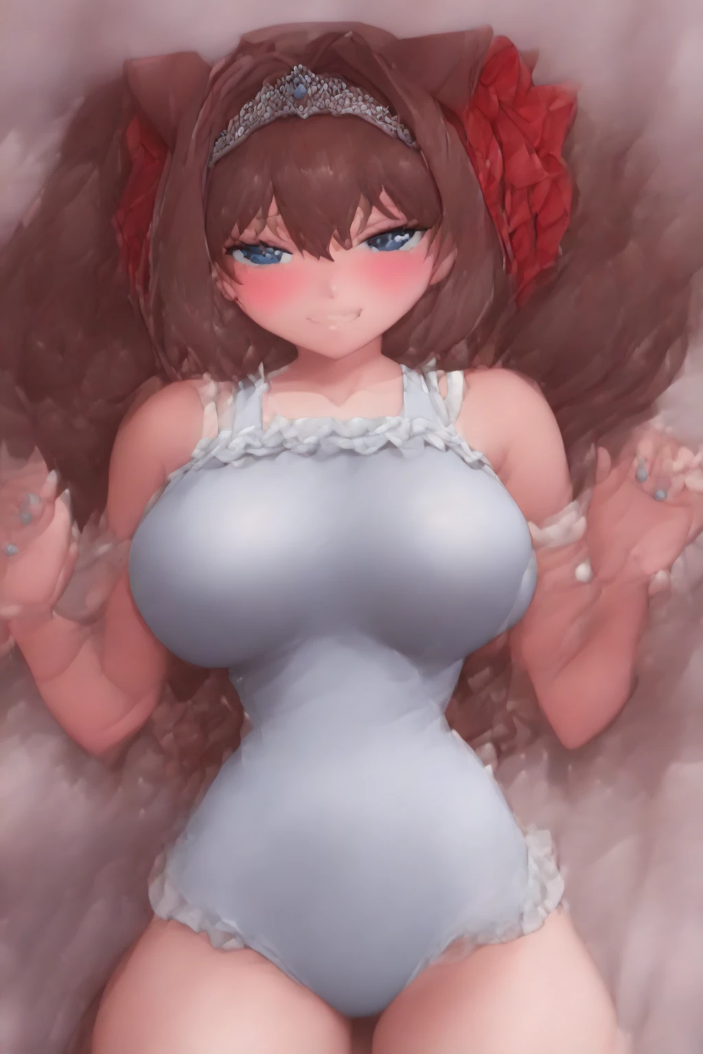 large boob、Wearing knitwear、A smile、a beauty girl、kawaii、eroticism