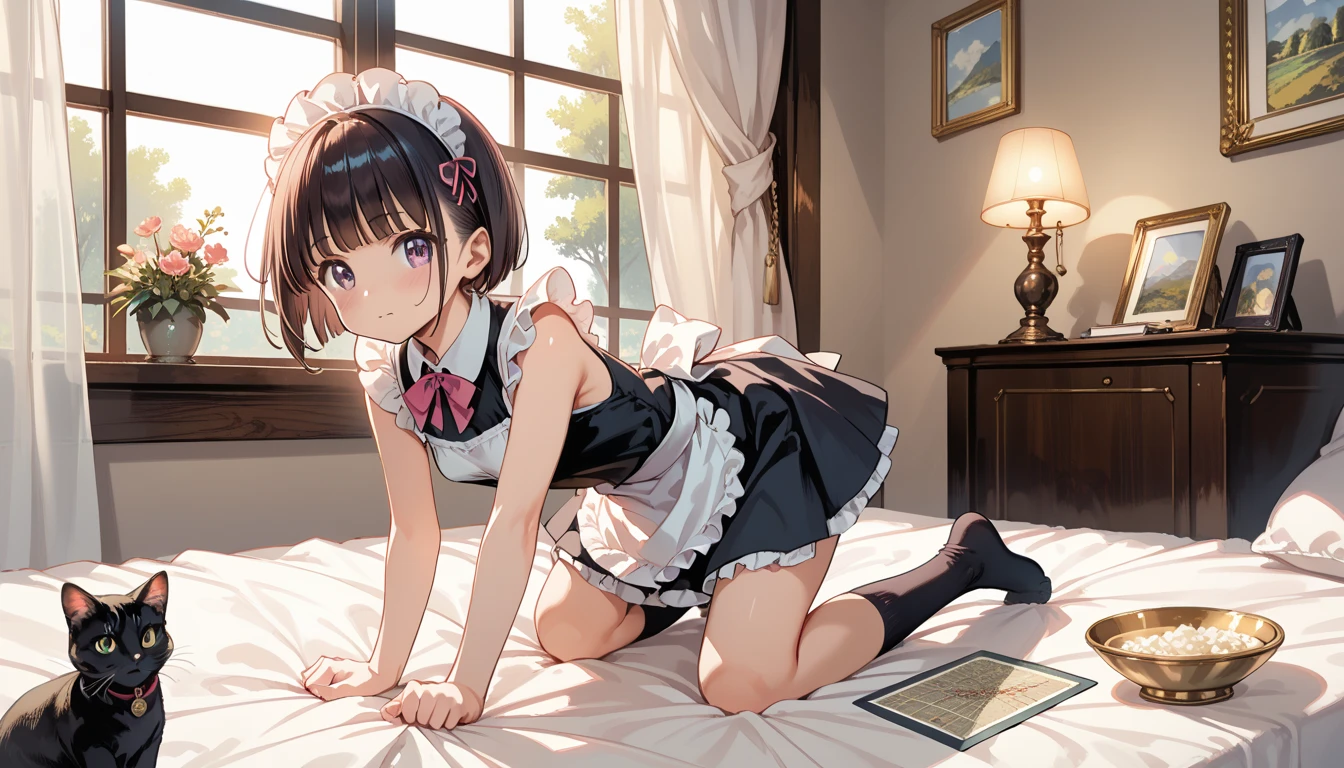 A maiden, a maid, a masterpiece, tugging at panties