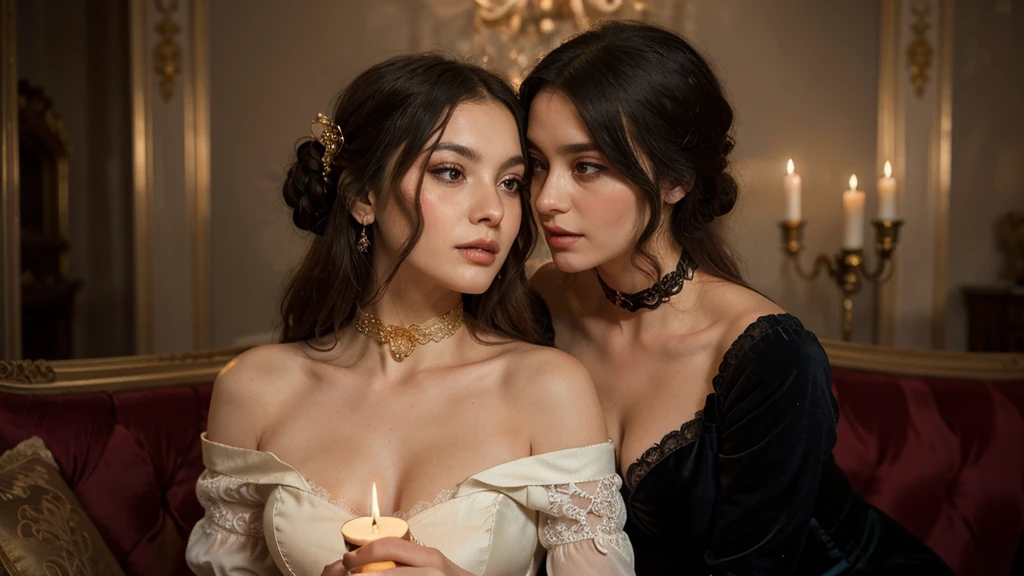 score_9,score_8_up,score_7_up, 2girl, (romantic), cute, open dress, passionate,
masterpiece, peerless gothic makeup, dramatic lighting,
<lora:ph4nt0m01lXLP:0.6>,  <lora:add-detail-xl:0.7>, <lora:detailed_notrigger:0.7>, <lora:perfect hands:0.7>,