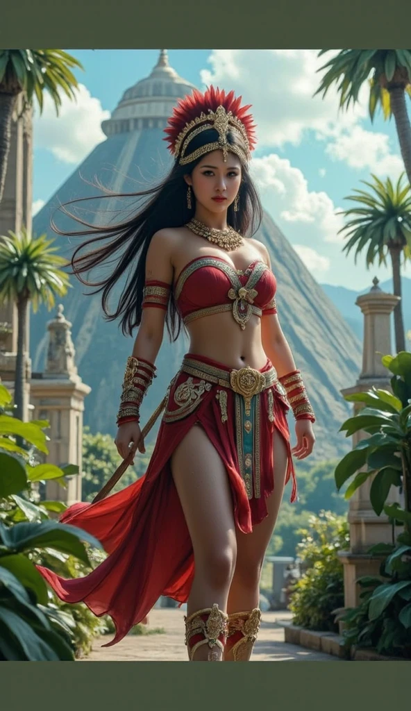 Dejah Thoris, princess of Mars, intricate details, intricate gold jewelry, Mars background, athletic and fit body, naughty, slutty, perfect hands, detailed hands, perfect eyes, detailed eyes, flirty, sexy, naughty, realistic, HDR, UHD, dynamic, full body.