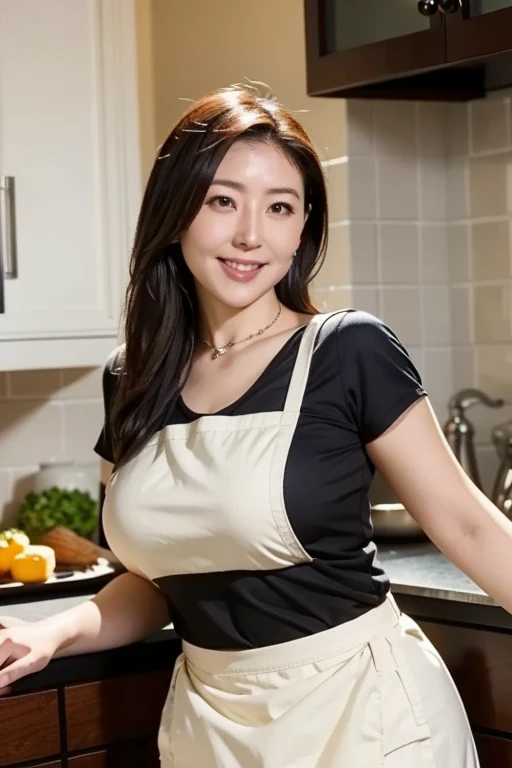 Japan&#39;s most beautiful mother（huge body）and daughter（Glamour）、Obscene and too big long breasts、Too erotic mom、Serious girl、A body that accepts all sexual desires、standing in the kitchen、Gray long sleeve tight knit、Wearing wide nacho pants、broad shoulders、32K quality、highest quality、gentle smile、