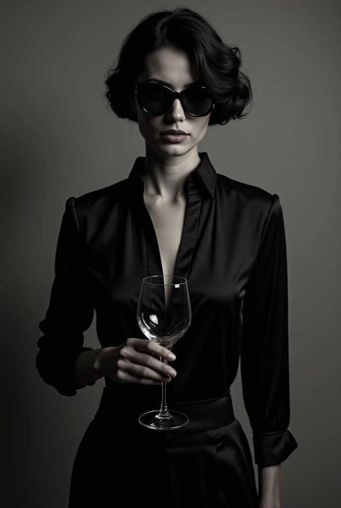 woman in a dress holding a glass of wine, Erwin Olaf, inspired by Carlo Mense, Hugh Kretschmer, inspired by Hedy Xandt, flora borsi, Tom Bagshaw Natalie Shaw, Jingna Zhang, Peter Kemp, inspired by Ray Caesar, fine art fashion magazine style, photo by Alexey Kurylev