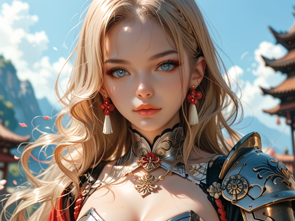 fotorrealista:1.4), (master part, side-lighting, finos olhos bonitos detalhados: 1.2), master part*retrato, Realistic, mulher Elfa, princesa, orelhas pontudas, armadura de guerreira, rosto de lado, expression would be to look at the sky, Rosto 3D, olhos brilhantes, cabelos brilhantes, Pele brilhante e brilhante, sozinho, constrangido, (diafragma), eyes close up