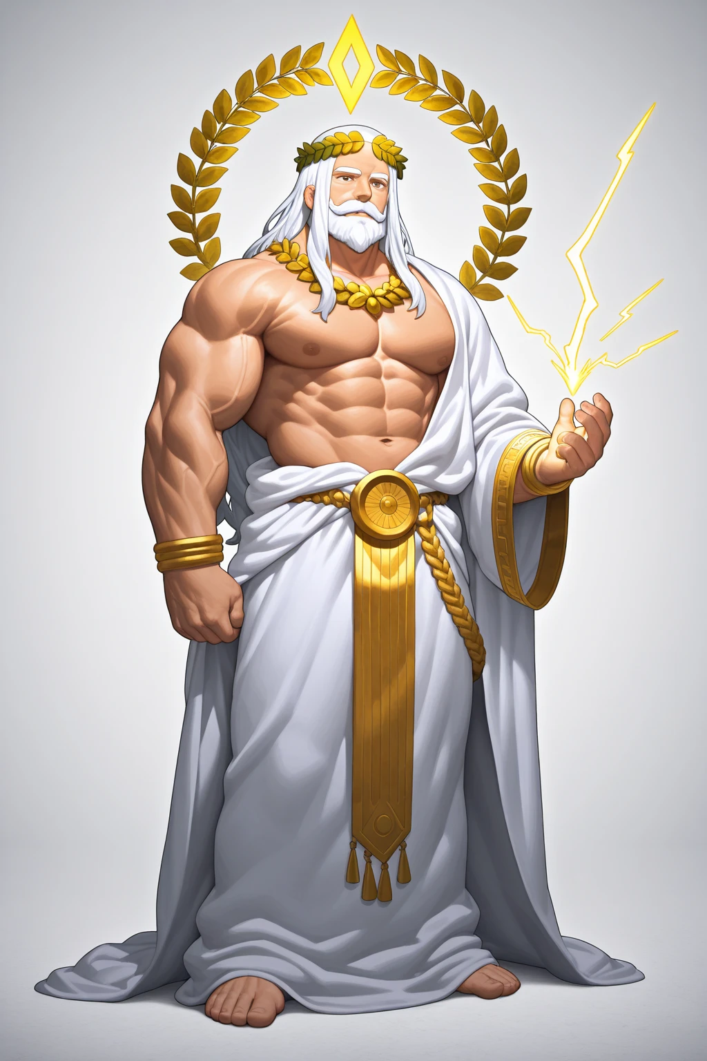 Greek philosophy statue with beard and muscles, realisitic, cinematographic, 8K