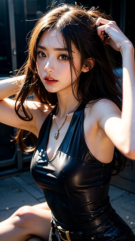 girl, flat-chested girl, pokies, full-body framing