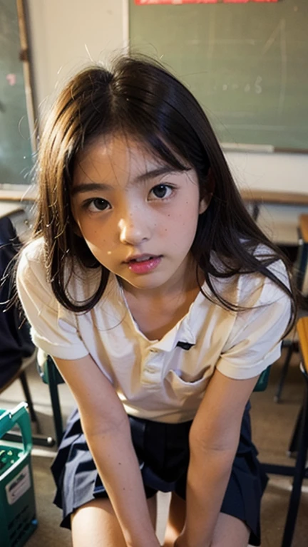 black longhair naked girlchild shortstature elementaryschoolstudent real